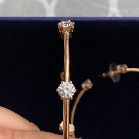 Swarovski Rose Gold Hoop Earrings - Picture 4 of 5